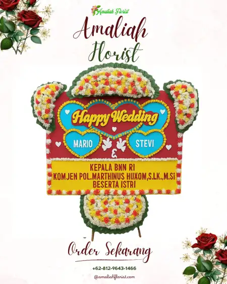 Papan Bunga Pernikahan Soa